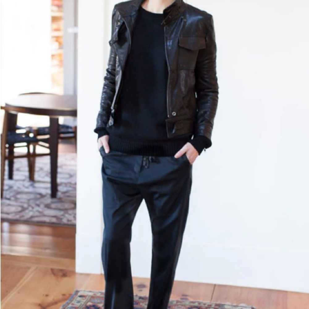 Emerson Fry Black Leather Moto Jacket